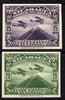 Nicaragua 1929 Air 15c & 20c (DH-4 Aircraft over Mt Momotombo) IMPERF proofs on card (ex ABN Co archives) only one sheet of each exist (SG 629-30)