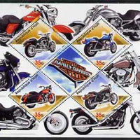 Haiti 2005 Harley Davidson Motorcycles perf sheetlet containing 4 diamond shaped values plus label, unmounted mint