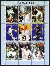 Kyrgyzstan 2003 Real Madrid Football Club perf sheetlet containing 9 values unmounted mint