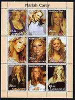 Kyrgyzstan 2003 Mariah Carey perf sheetlet containing 9 values unmounted mint