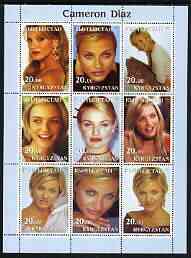 Kyrgyzstan 2003 Cameron Diaz perf sheetlet containing 9 values unmounted mint