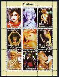 Kyrgyzstan 2003 Madonna perf sheetlet containing 9 values unmounted mint