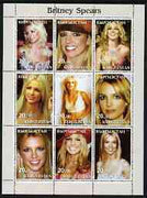 Kyrgyzstan 2003 Britney Spears perf sheetlet containing 9 values unmounted mint