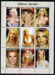 Kyrgyzstan 2003 Britney Spears perf sheetlet containing 9 values unmounted mint