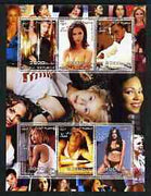 Somalia 2003 Pop Stars #2 perf sheetlet containing 6 values unmounted mint (Kylie & Dannii Minogue, Eminem, P Diddy, etc)