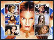 Kyrgyzstan 2003 Pop Stars #2 perf sheetlet containing 6 values unmounted mint (Kylie, Britney Spears, Melanie C, Nelly Furtado, Avril Lavigne & Madonna)