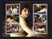Kyrgyzstan 2003 Classic Nude paintings perf sheetlet containing 6 values unmounted mint