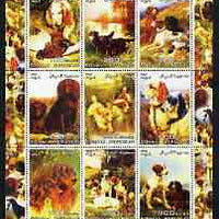 Somalia 2003 Paintings of Dogs #1 perf sheetlet containing 9 values unmounted mint (vertical format)