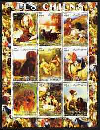 Somalia 2003 Paintings of Dogs #1 perf sheetlet containing 9 values unmounted mint (vertical format)