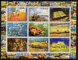 Somalia 2003 Paintings by Vincent Van Gogh #2 perf sheetlet containing 9 values unmounted mint (horizontal format)