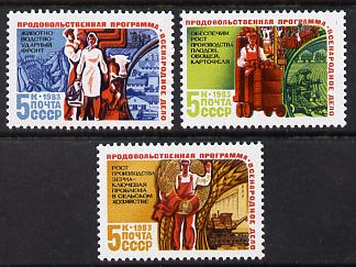 Russia 1983 Food Programme set of 3 unmounted mint, SG 5373-75, Mi 5320-22*