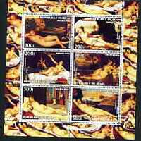 Benin 2003 Nudes in Art #05 perf sheetlet containing 6 values unmounted mint (works by Cranach, Cousin, Gentileschi, Tiziano x 2 & Giorgione)