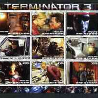 Benin 2003 Terminator 3 perf sheetlet containing 9 values unmounted mint