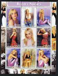 Benin 2003 Britney Spears perf sheetlet containing 9 values unmounted mint