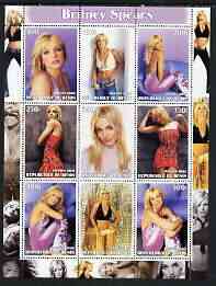 Benin 2003 Britney Spears perf sheetlet containing 9 values unmounted mint