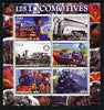 Benin 2003 Steam Locomotives perf sheetlet containing 6 values each with Rotary Logo, unmounted mint