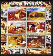 Ivory Coast 2003 Paintings of Dogs perf sheetlet containing set of 6 values each with Scouts Logo, unmounted mint