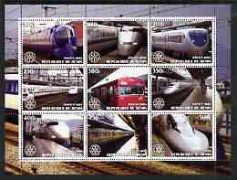 Benin 2003 Modern Japanese Trains perf sheet containing 9 values unmounted mint