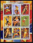 Benin 2003 Fantasy Art by Edward D'Ancona (Pin-ups) perf sheet containing 9 values, unmounted mint