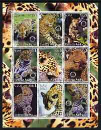 Eritrea 2003 Leopards perf sheetlet containing set of 9 values each with Rotary Logo unmounted mint