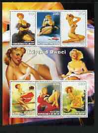 Benin 2003 Pin-up Art by Edvard Runci perf sheetlet containing 6 values unmounted mint