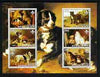 Benin 2003 Paintings of Dogs perf sheetlet containing 6 values each with Scouts Logo unmounted mint