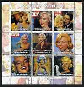 Mauritania 2003 Marilyn Monroe perf sheetlet containing 9 values unmounted mint