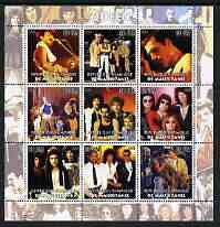 Mauritania 2003 Queen (Pop Group) perf sheetlet containing set of 9 values unmounted mint
