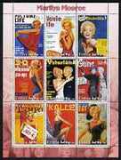 Eritrea 2003 Marilyn Monroe (Magazine Covers) perf sheetlet containing set of 9 values unmounted mint