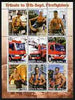 Eritrea 2003 Tribute to 11th Sept Fire-Fighters perf sheetlet containing set of 9 values unmounted mint