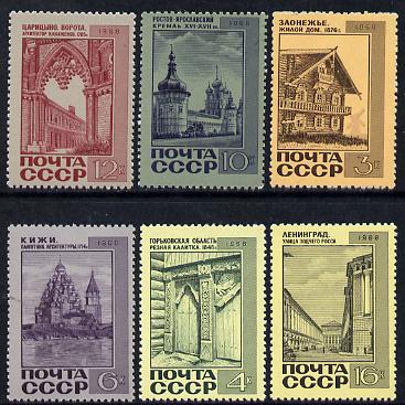 Russia 1968 Soviet Architecture set of 6 unmounted mint,,SG 3647-52, Mi 3586-91*