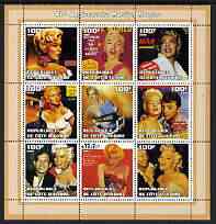 Ivory Coast 2002 Marilyn Monroe 40th Death Anniversary #2 perf sheetlet containing 9 values unmounted mint