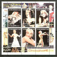 Turkmenistan 1999 Marilyn Monroe perf sheetlet containing set of 6 values unmounted mint