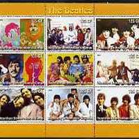 Congo 2003 The Beatles (Colour) perf sheetlet containing 9 values, unmounted mint