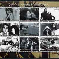 Congo 2003 The Beatles (John Lennon & Yoko) perf sheetlet containing 9 values, unmounted mint