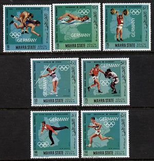 Aden - Mahra 1968 German Olympic Gold Medal Winners perf set of 7 unmounted mint (Mi 99-105A)