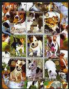 Kyrgyzstan 2004 Dogs - Jack Russell perf sheetlet containing 9 values each with Rotary logo unmounted mint