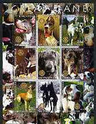 Kyrgyzstan 2004 Dogs - Great Dane perf sheetlet containing 9 values each with Rotary logo unmounted mint