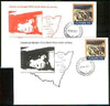 Australia 1985 Willandra Lakes Region 33c postal stationery envelope - set of 2 carried on last TPO North West Service (Special black cachet on down & red cachet on up)