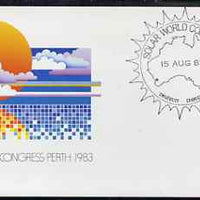 Australia 1983 Solar World Congress 27c postal stationery envelope with special illustrated first day cancellation