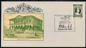 Australia 1982 Anpex 82 Stamp Exhibition 27c postal stationery envelope with special cancellation for 13th October (Aerophilately Day)