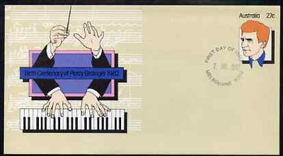 Australia 1982 Birth Centenary of Percy Grainger 27c postal stationery envelope with first day cancellation