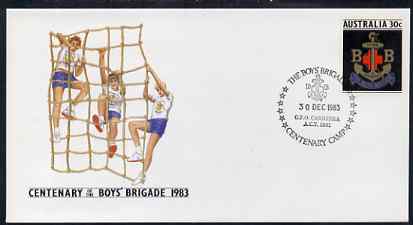 Australia 1983 Centenary of Boys Brigade 30c postal stationery envelope with special 'Centenary Camp' cancellation