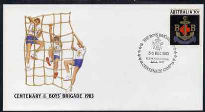 Australia 1983 Centenary of Boys Brigade 30c postal stationery envelope with special 'Centenary Camp' cancellation