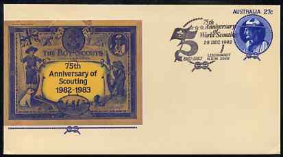 Australia 1982 75th Anniversary of Scouting 27c postal stationery envelope with special 'Leichhardt' first day cancellation