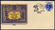 Australia 1982 75th Anniversary of Scouting 27c postal stationery envelope with special 'Leichhardt' first day cancellation