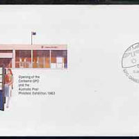 Australia 1983 Canberra PO & Stamp Exhibition 27c postal stationery envelope with special illustrated first day cancellation