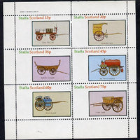 Staffa 1982 Horse Drawn Wagons (Coal Trolley, Oil Tank, Milk Float, etc) perf set of 6 values (15p to 75p) unmounted mint