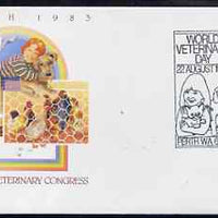 Australia 1983 World Vetenary Congress 27c postal stationery envelope with Special illustrated World Vetenary Day cancellation