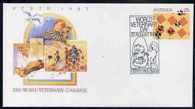 Australia 1983 World Vetenary Congress 27c postal stationery envelope with Special illustrated World Vetenary Day cancellation
